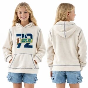 VINTAGE Scooby Doo Where Are You Hoodie Youth XL Cream Blue 2003 Y2K Cartoon